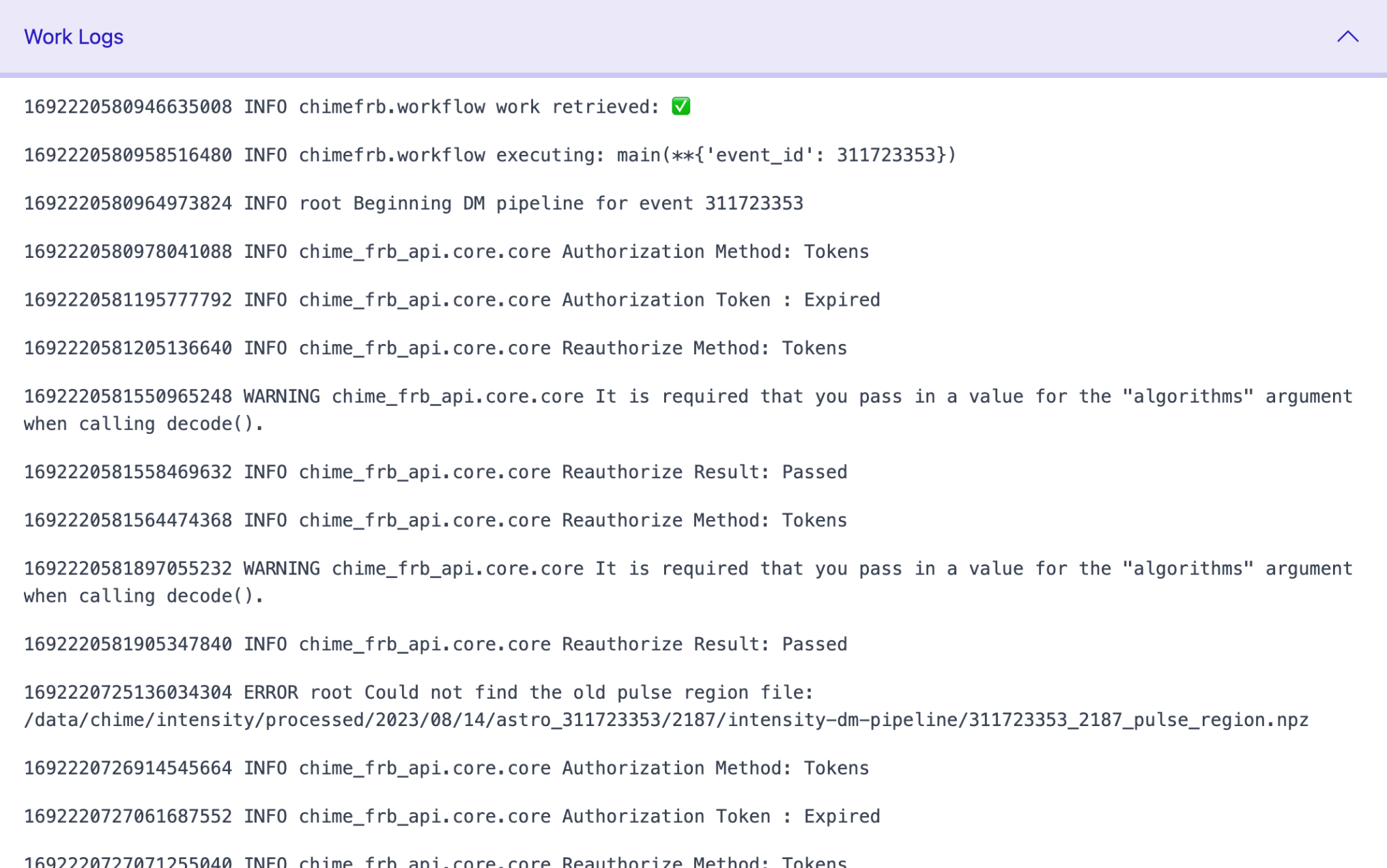 Individual Work Page Logs