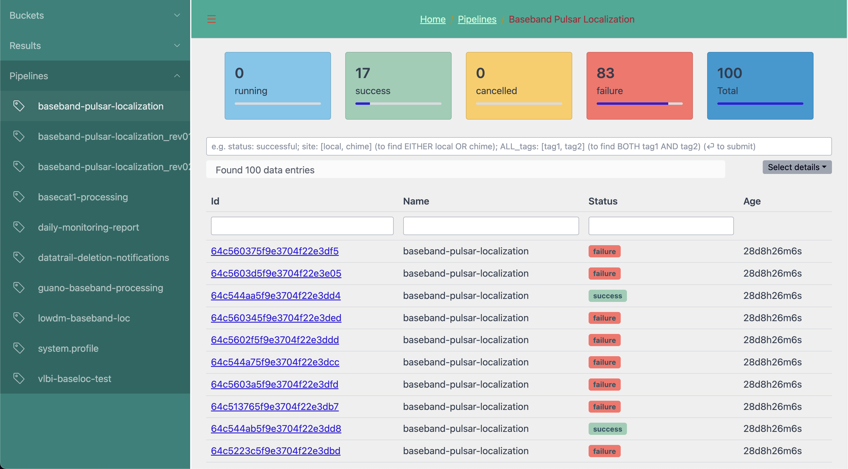 Pipeline Page