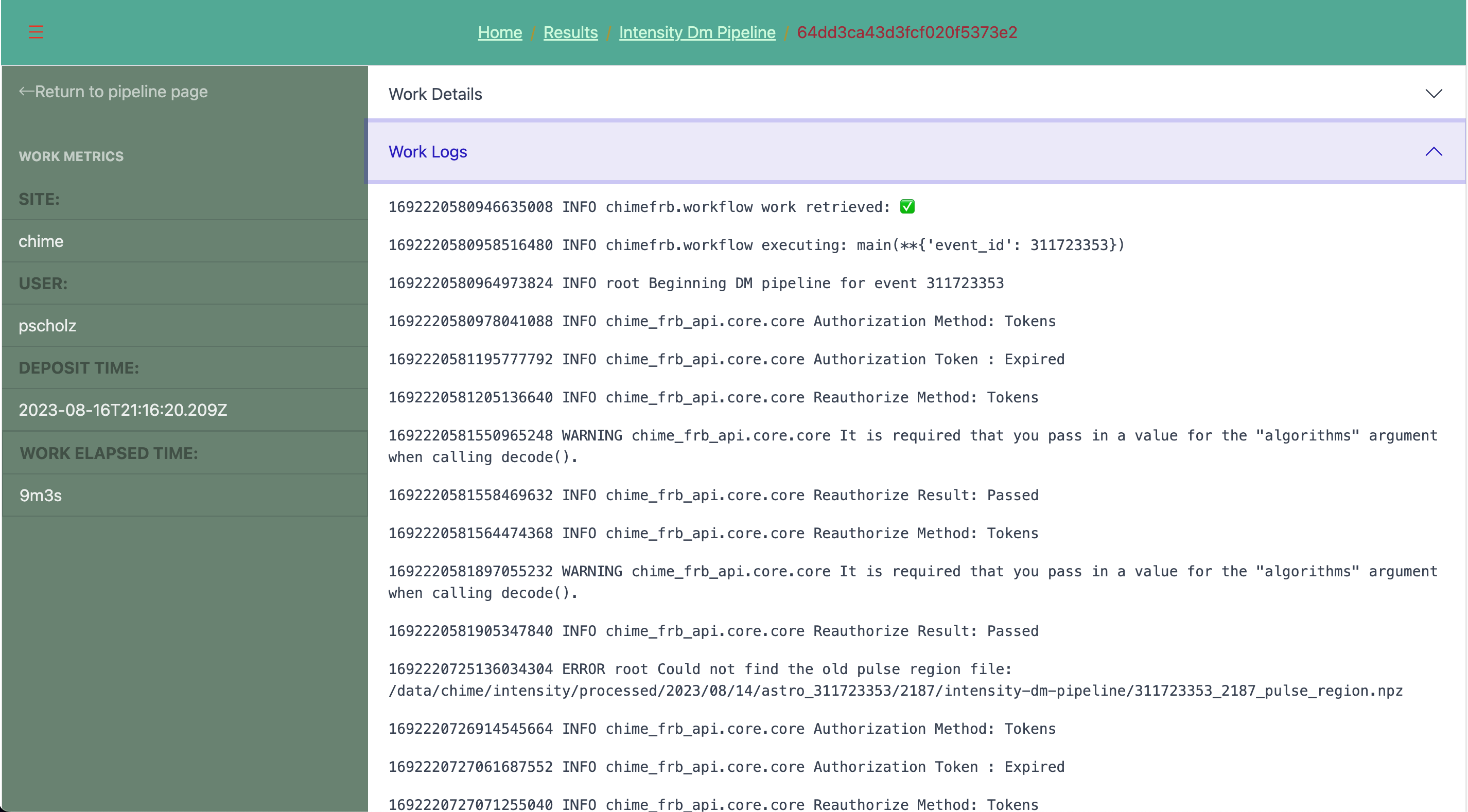 Individual Work Page Logs